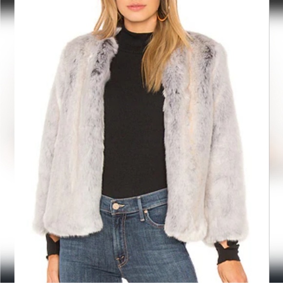 krisa Jackets & Blazers - Krisa Camila Faux Fur Jacket in Glacial